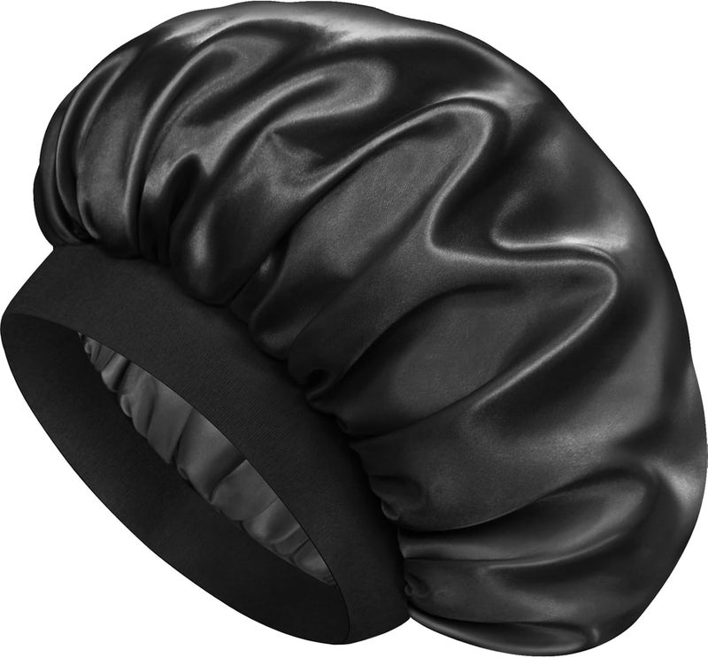 Doitory Store Satin Silk Bonnet for Sleeping, Double Layer Silk Sleep Cap for Men & Women, Soft Satin Lined Bonnet for Curly Hair - Image 1